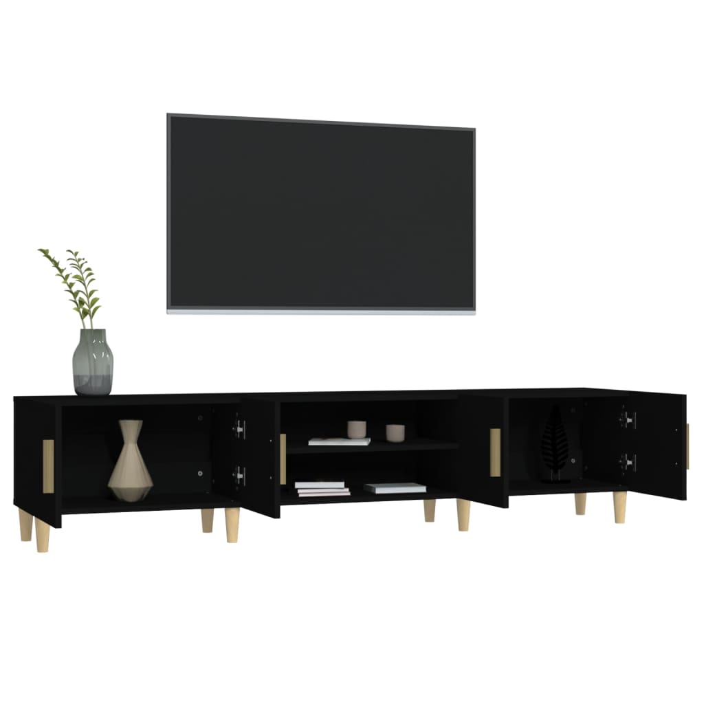 Έπιπλο Τηλεόρασης Μαύρο 180x31,5x40 εκ. Επεξεργασμένο Ξύλο - Pakobazaar