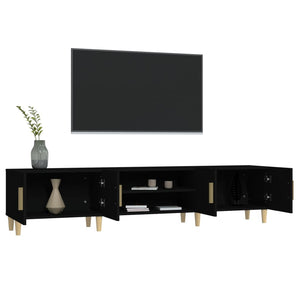 Έπιπλο Τηλεόρασης Μαύρο 180x31,5x40 εκ. Επεξεργασμένο Ξύλο - Pakobazaar