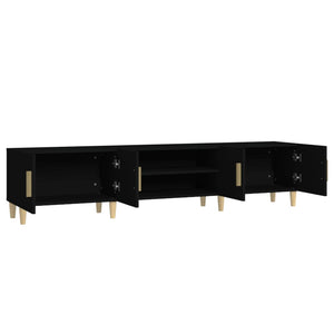 Έπιπλο Τηλεόρασης Μαύρο 180x31,5x40 εκ. Επεξεργασμένο Ξύλο - Pakobazaar