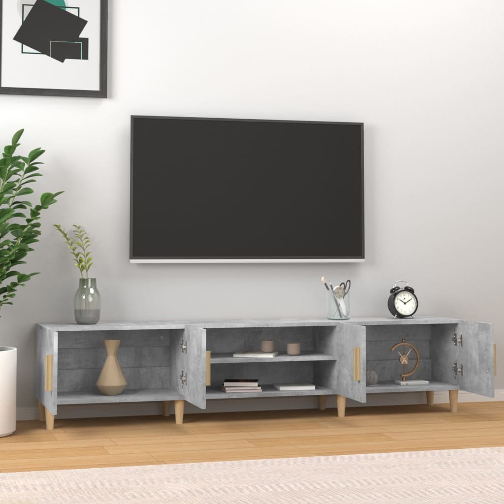 Έπιπλο Τηλεόρασης Γκρι Σκυρ. 180x31,5x40 εκ. Επεξ. Ξύλο - Pakobazaar