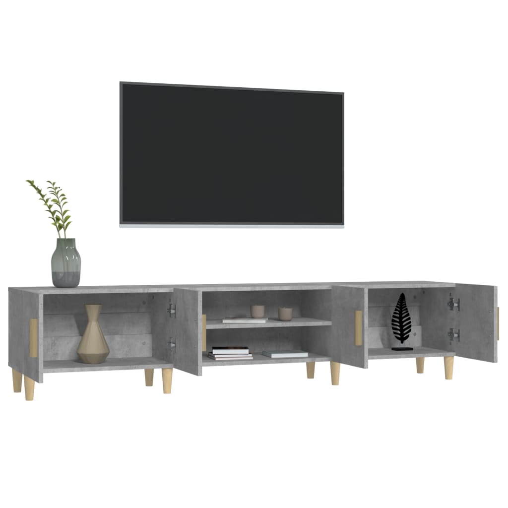Έπιπλο Τηλεόρασης Γκρι Σκυρ. 180x31,5x40 εκ. Επεξ. Ξύλο - Pakobazaar