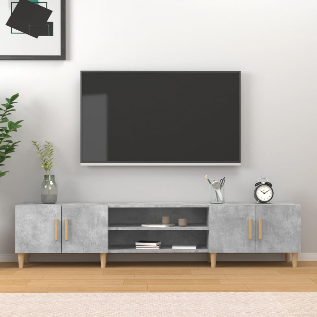 Έπιπλο Τηλεόρασης Γκρι Σκυρ. 180x31,5x40 εκ. Επεξ. Ξύλο - Pakobazaar