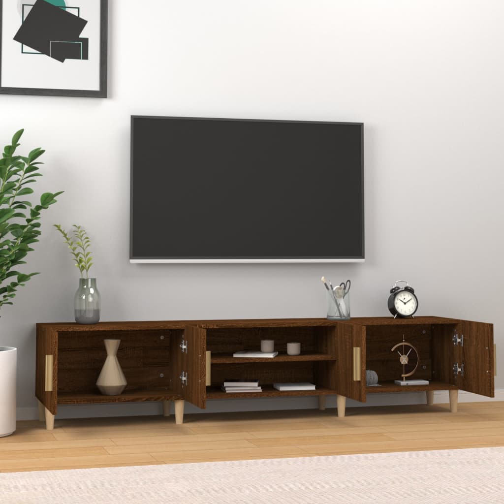 Έπιπλο Τηλεόρασης Καφέ Δρυς 180x31,5x40 εκ. Επεξεργασμένο Ξύλο