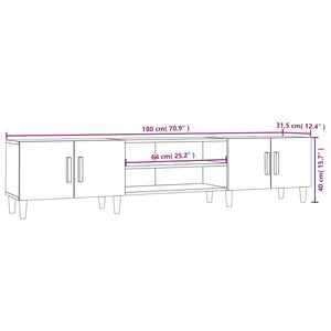 Έπιπλο Τηλεόρασης Καφέ Δρυς 180x31,5x40 εκ. Επεξεργασμένο Ξύλο