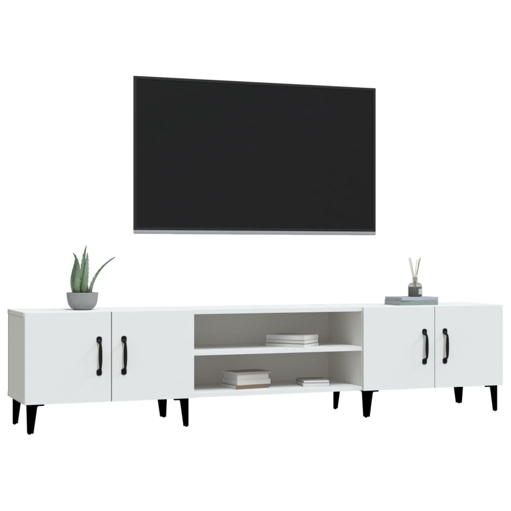 Έπιπλο Τηλεόρασης Λευκό 180x31,5x40 εκ. από Τεχνητό Ξύλο - Pakobazaar