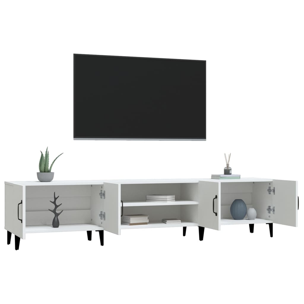 Έπιπλο Τηλεόρασης Λευκό 180x31,5x40 εκ. από Τεχνητό Ξύλο - Pakobazaar