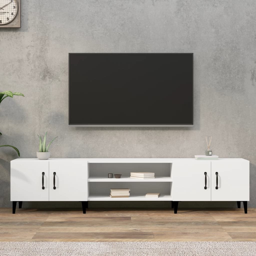 Έπιπλο Τηλεόρασης Λευκό 180x31,5x40 εκ. από Τεχνητό Ξύλο - Pakobazaar