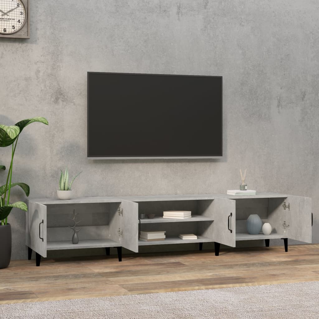 Έπιπλο Τηλεόρασης Γκρι Σκυρ. 180x31,5x40 εκ. Επεξ. Ξύλο - Pakobazaar