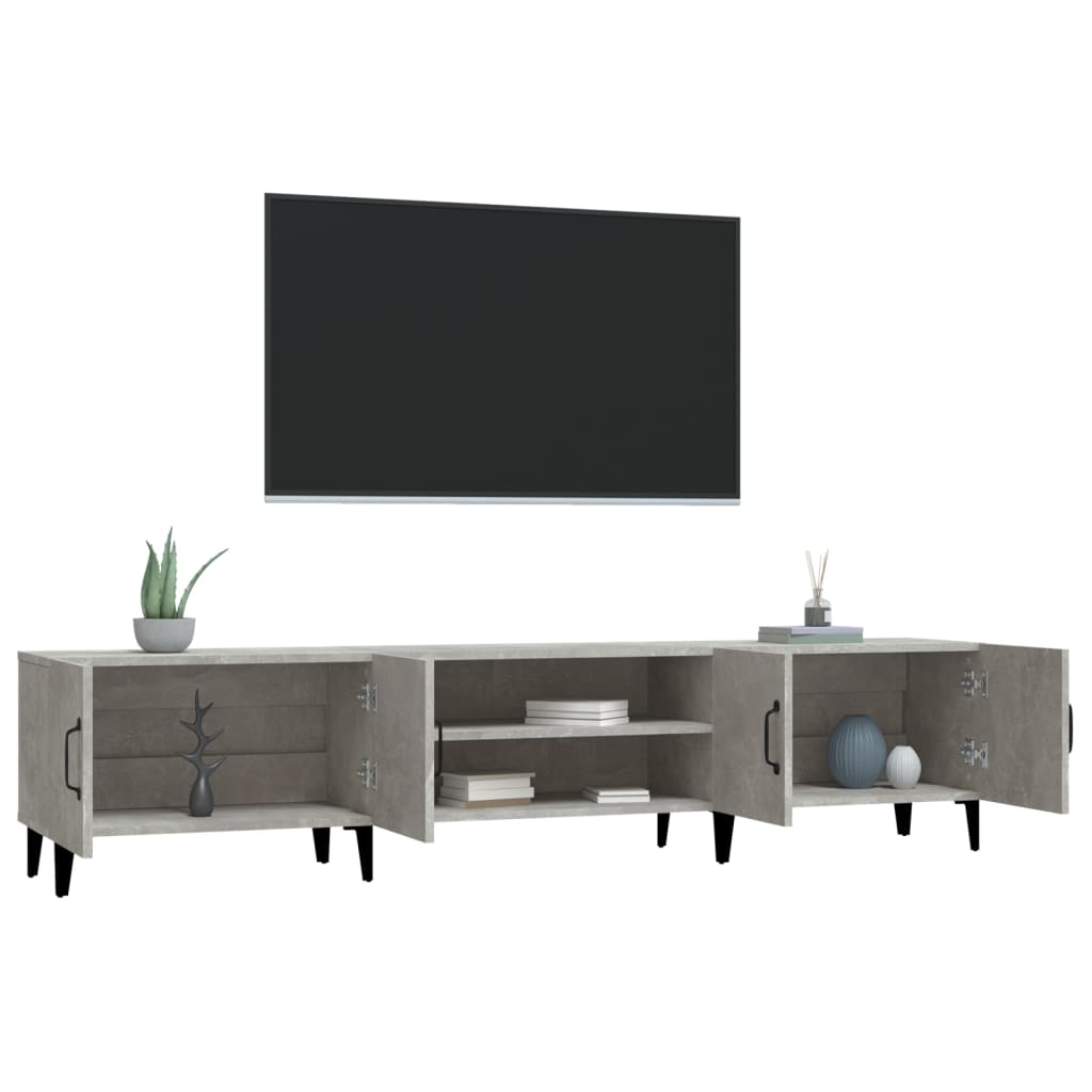 Έπιπλο Τηλεόρασης Γκρι Σκυρ. 180x31,5x40 εκ. Επεξ. Ξύλο - Pakobazaar