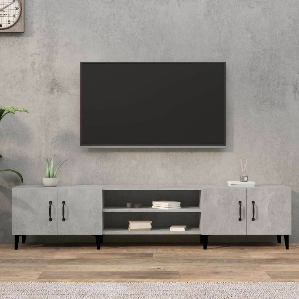 Έπιπλο Τηλεόρασης Γκρι Σκυρ. 180x31,5x40 εκ. Επεξ. Ξύλο - Pakobazaar
