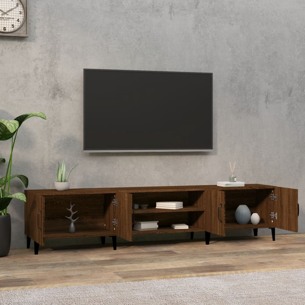 Έπιπλο Τηλεόρασης Καφέ Δρυς 180x31,5x40 εκ. Επεξεργασμένο Ξύλο