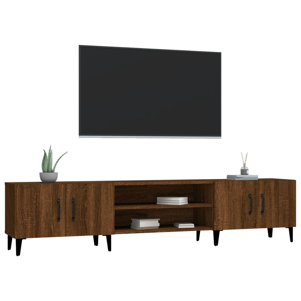 Έπιπλο Τηλεόρασης Καφέ Δρυς 180x31,5x40 εκ. Επεξεργασμένο Ξύλο