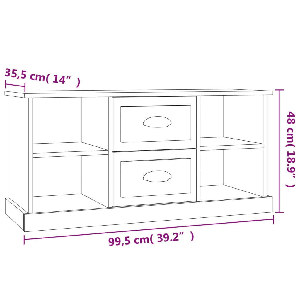 Έπιπλο Τηλεόρασης Μαύρο 99,5x35,5x48 εκ. Επεξ. Ξύλο