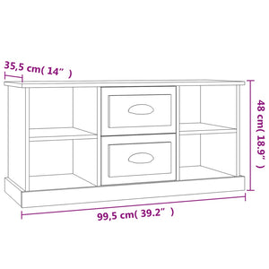 Έπιπλο Τηλεόρασης Γκρι Σκυρ. 99,5x35,5x48 εκ. Επεξ. Ξύλο