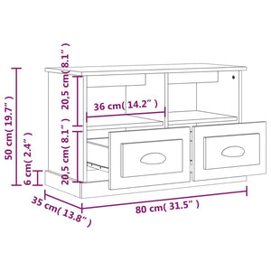Έπιπλο Τηλεόρασης Sonoma Δρυς 80x35x50 εκ. Επεξ. Ξύλο
