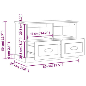 Έπιπλο Τηλεόρασης Γκρι Σκυρ. 80x35x50 εκ. Επεξ. Ξύλο