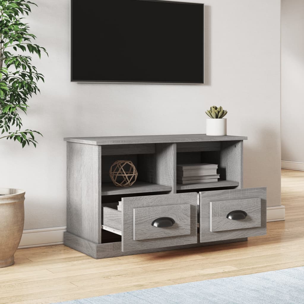 Έπιπλο Τηλεόρασης Γκρι Sonoma 80x35x50 εκ. από Επεξεργ. Ξύλο