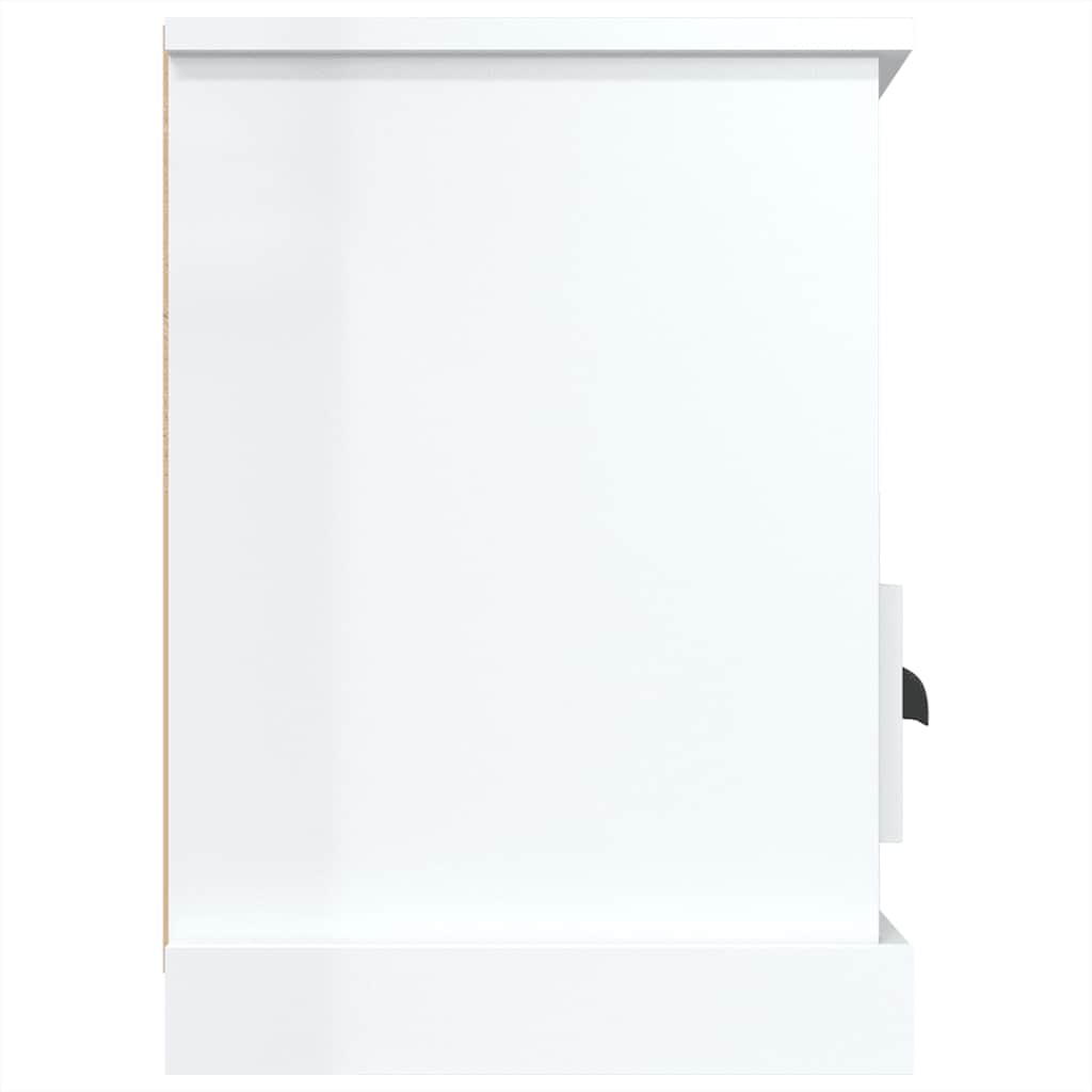 Έπιπλο Τηλεόρασης Γυαλ. Λευκό 100x35x50 εκ. Επεξεργασμένο Ξύλο