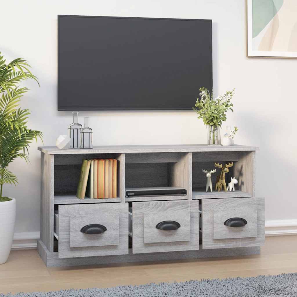 Έπιπλο Τηλεόρασης Γκρι Sonoma 100x35x50 εκ. Επεξεργασμένο Ξύλο