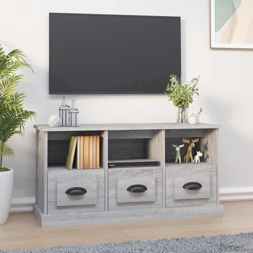 Έπιπλο Τηλεόρασης Γκρι Sonoma 100x35x50 εκ. Επεξεργασμένο Ξύλο