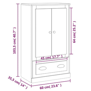 Ντουλάπι Γκρι Sonoma 60x35,5x103,5 εκ. από Επεξεργασμένο Ξύλο