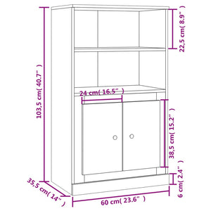 Ντουλάπι Καφέ δρυς 60 x 35,5 x 103,5 εκ. από Επεξεργασμένο Ξύλο