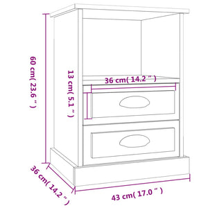Κομοδίνα 2 τεμ. Μαύρα 43 x 36 x 60 εκ.
