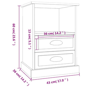 Κομοδίνα 2 τεμ. Γυαλιστερό Λευκό 43x36x60 εκ.
