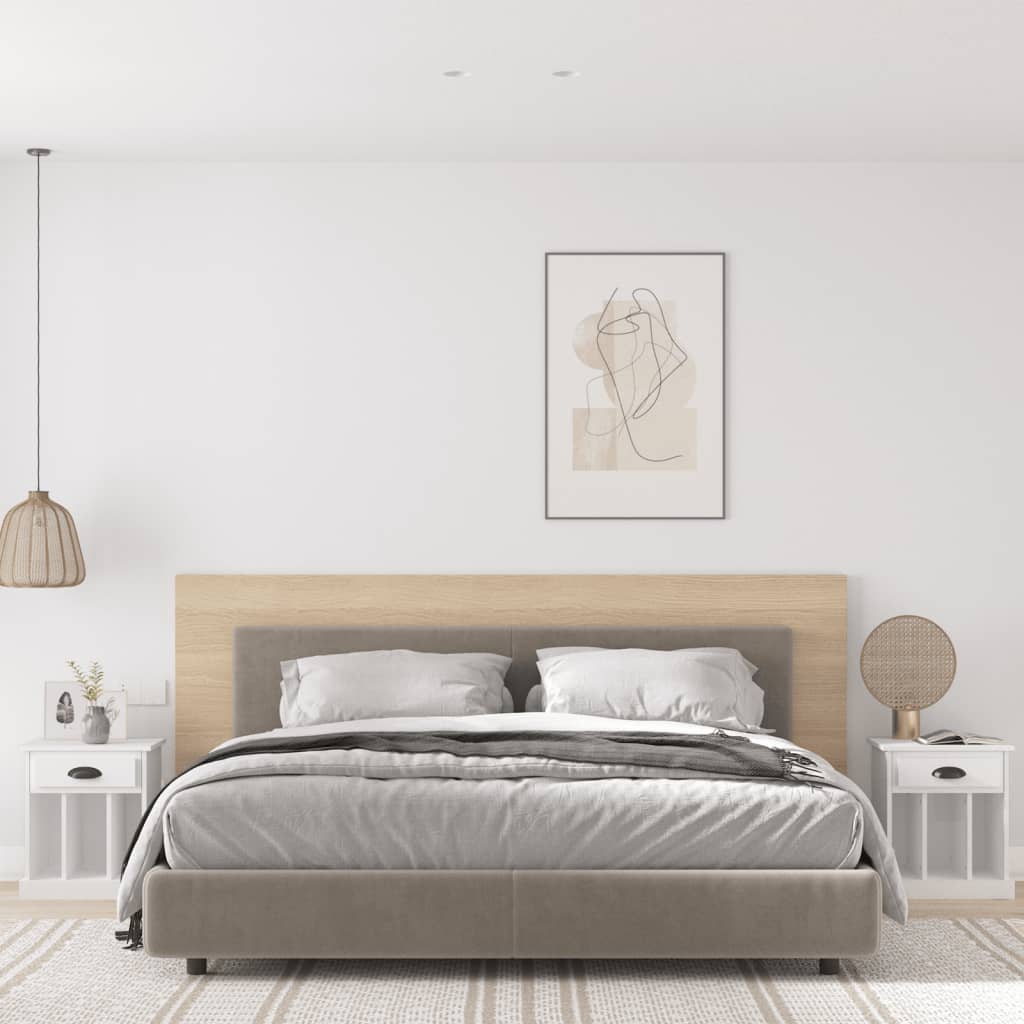 Κομοδίνα 2 τεμ. Λευκά 43x36x50 εκ. - Pakobazaar