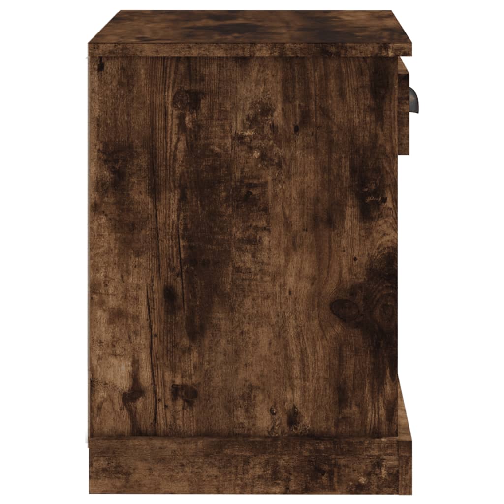 Κομοδίνα 2 τεμ. Καπνιστή Δρυς 43x36x50 εκ.