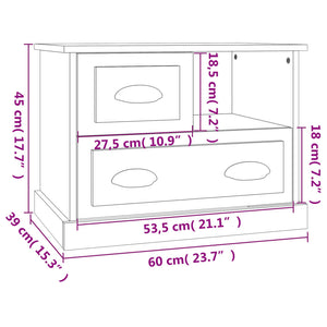 Κομοδίνα Γυαλιστερό Λευκό 60x39x45 εκ.