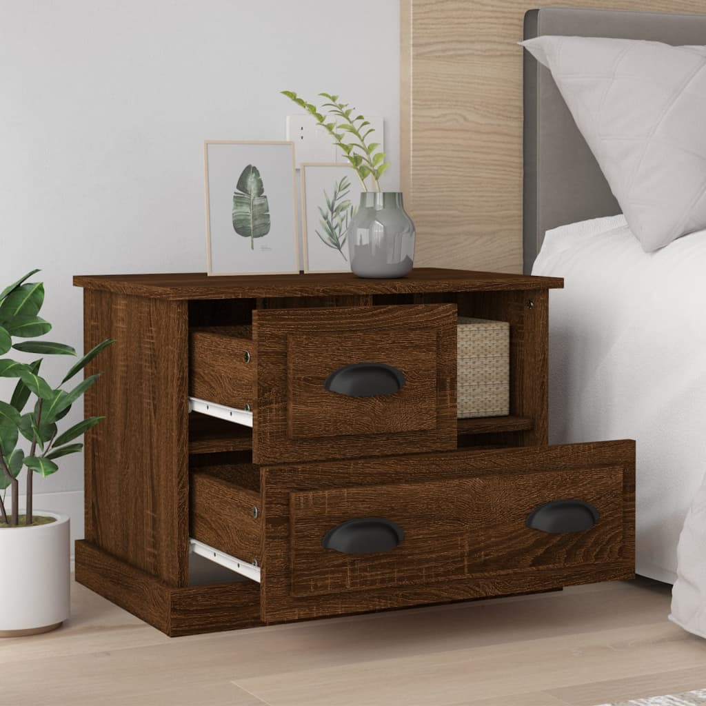 Κομοδίνο Καφέ Δρυς 60x39x45 εκ.
