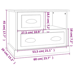 Κομοδίνο Καφέ Δρυς 60x39x45 εκ.