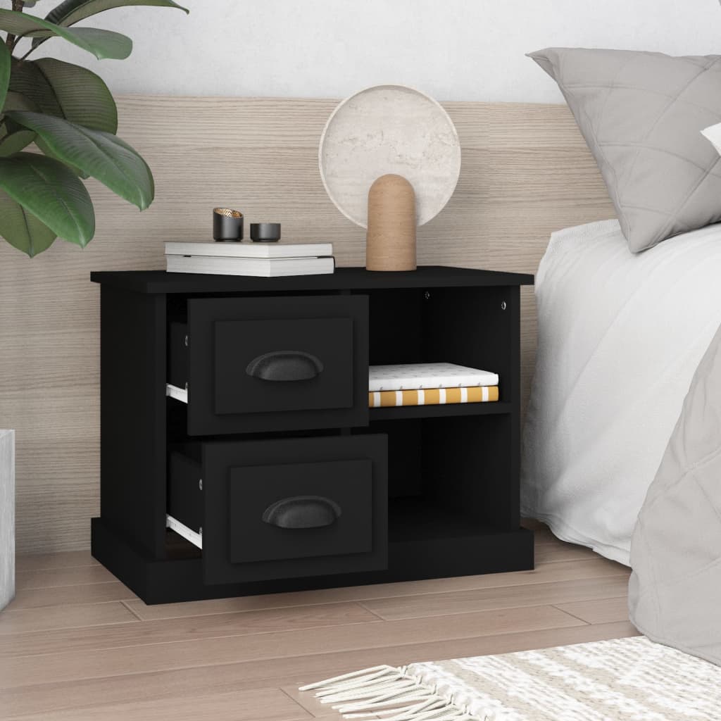 Κομοδίνο Μαύρο 60 x 35,5 x 45 εκ. - Pakobazaar