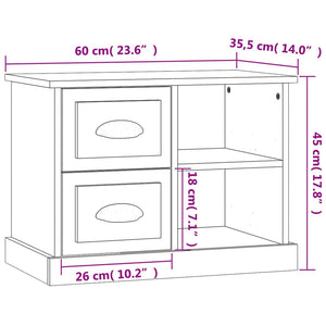 Κομοδίνο Μαύρο 60 x 35,5 x 45 εκ. - Pakobazaar