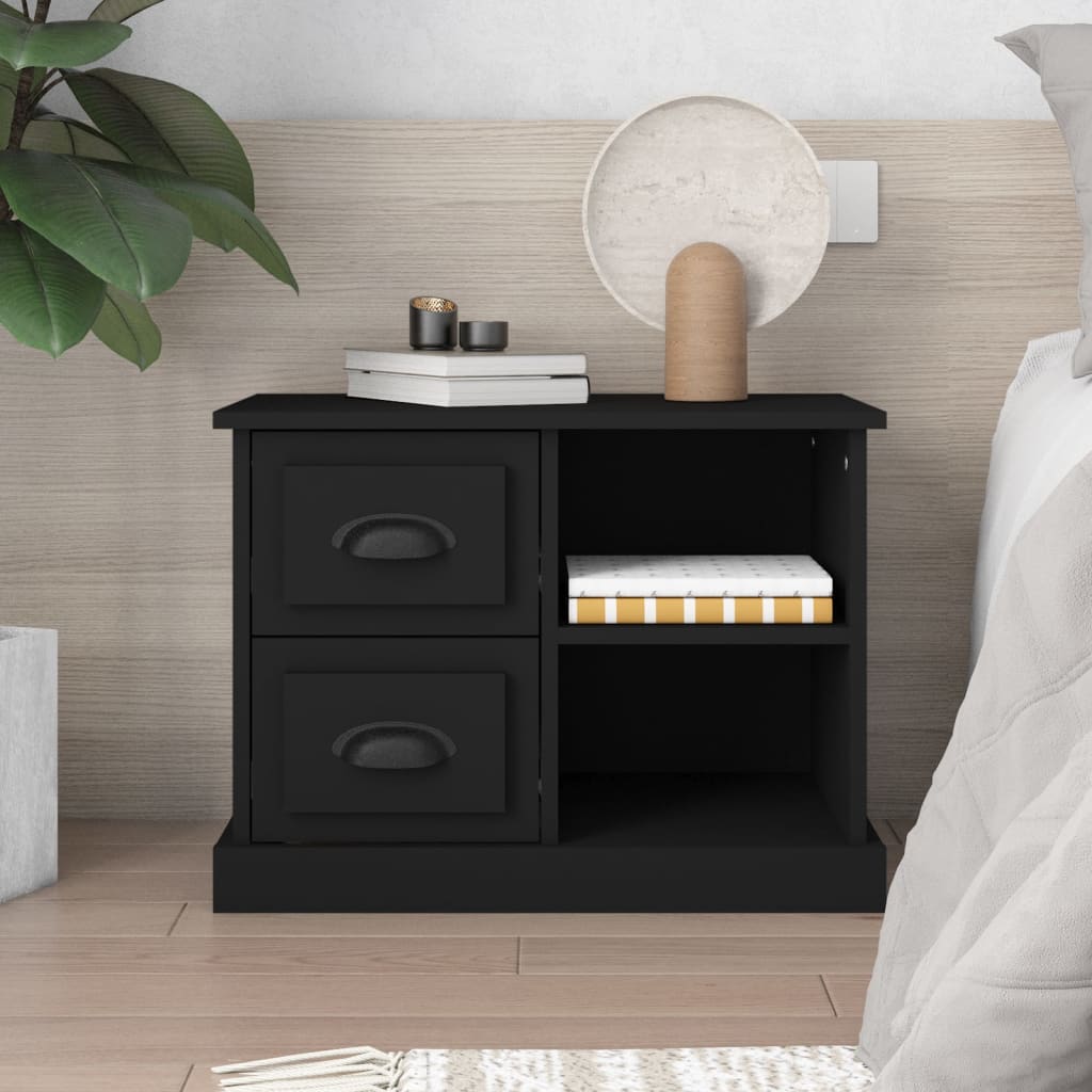 Κομοδίνο Μαύρο 60 x 35,5 x 45 εκ. - Pakobazaar