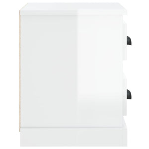 Κομοδίνα Γυαλιστερό Λευκό 60x35,5x45 εκ.