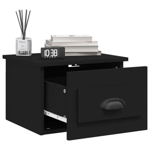 Κομοδίνα Επιτοίχια 2 τεμ. Μαύρα 41,5x36x28 εκ. - Pakobazaar