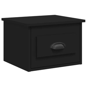 Κομοδίνα Επιτοίχια 2 τεμ. Μαύρα 41,5x36x28 εκ. - Pakobazaar