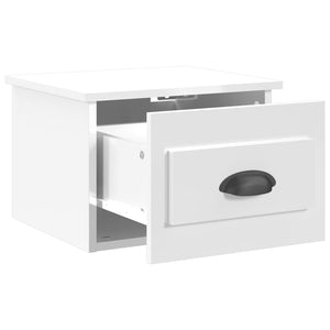 Κομοδίνο Επιτοίχιο Γυαλιστερό Λευκό 41,5 x 36 x 28 εκ.