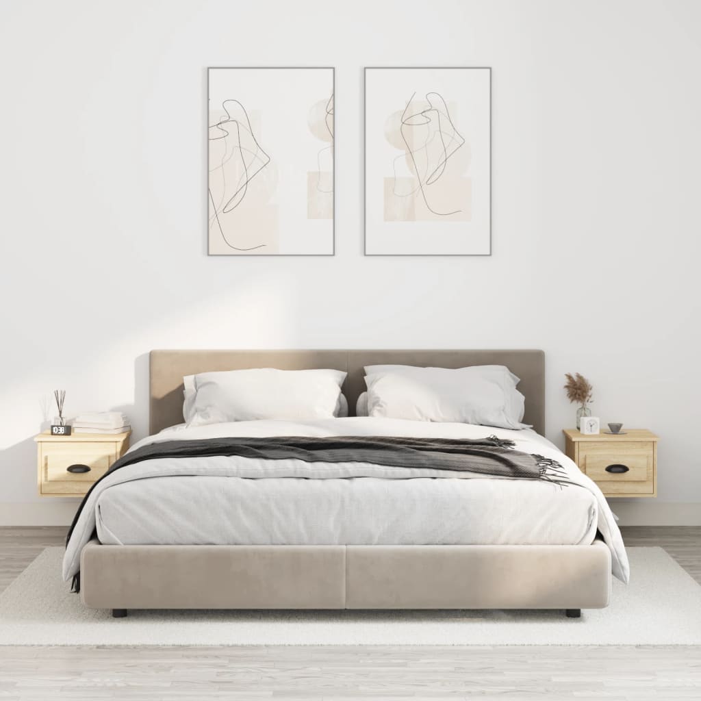 Κομοδίνα Επιτοίχια 2 τεμ. Sonoma Δρυς 41,5 x 36 x 28 εκ. - Pakobazaar