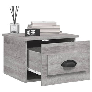 Κομοδίνα Επιτοίχια 2 τεμ. Γκρι Sonoma 41,5 x 36 x 28 εκ. - Pakobazaar