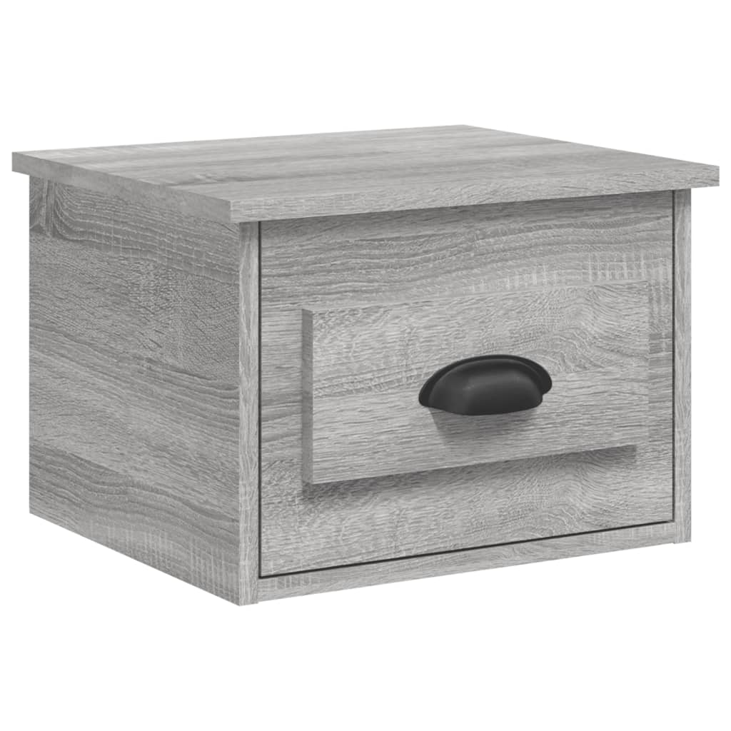 Κομοδίνα Επιτοίχια 2 τεμ. Γκρι Sonoma 41,5 x 36 x 28 εκ. - Pakobazaar