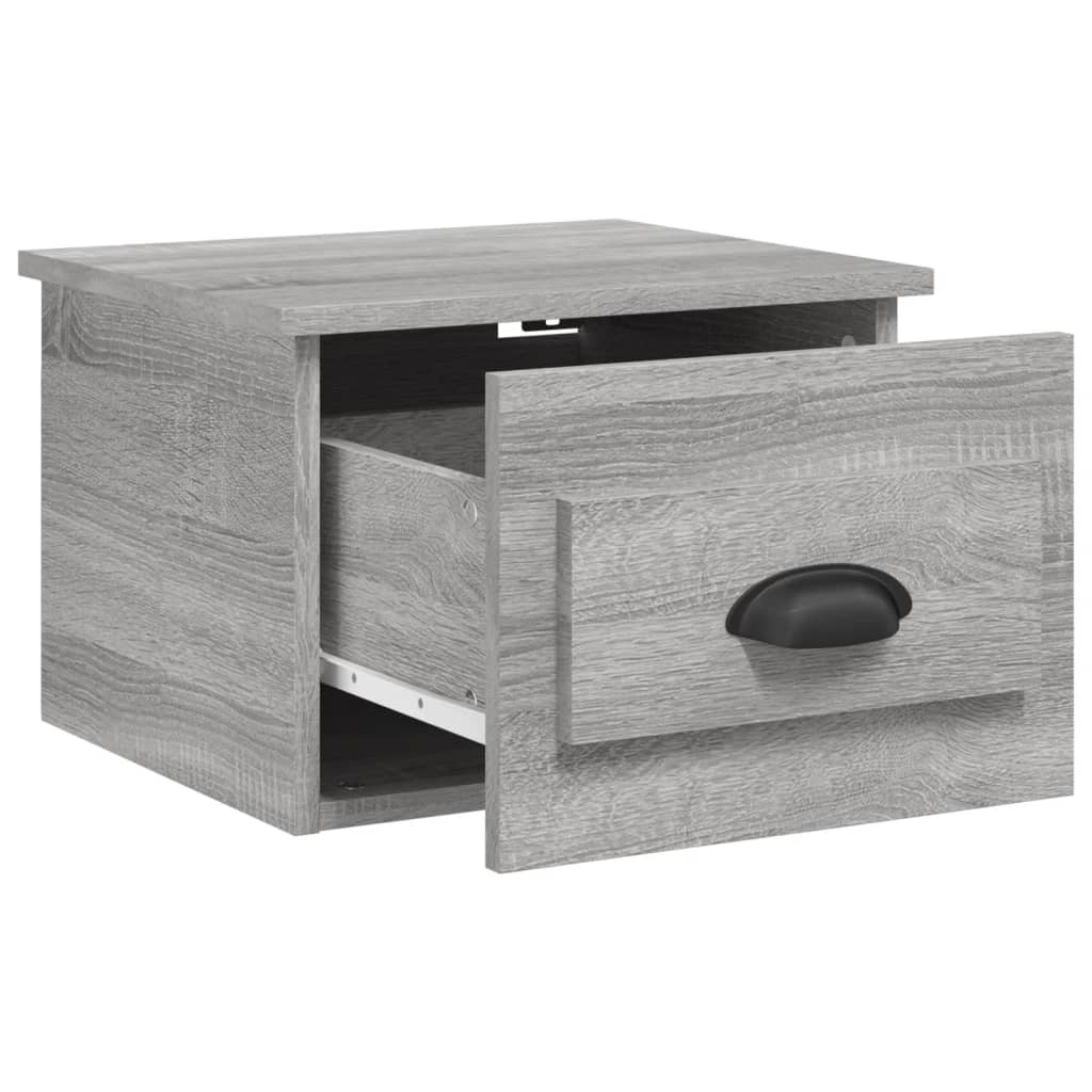 Κομοδίνα Επιτοίχια 2 τεμ. Γκρι Sonoma 41,5 x 36 x 28 εκ. - Pakobazaar