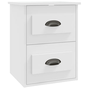 Κομοδίνα Επιτοίχια 2 τεμ. Λευκά 41,5x36x53 εκ. - Pakobazaar
