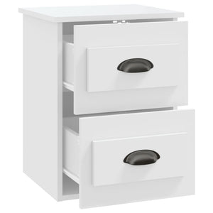 Κομοδίνα Επιτοίχια 2 τεμ. Λευκά 41,5x36x53 εκ. - Pakobazaar