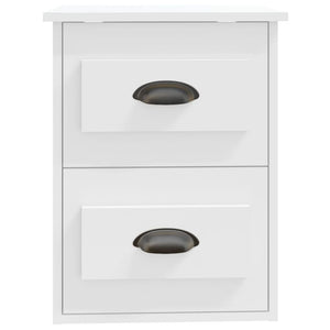 Κομοδίνα Επιτοίχια 2 τεμ. Λευκά 41,5x36x53 εκ. - Pakobazaar