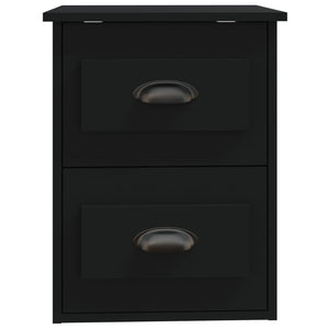 Κομοδίνο Επιτοίχιο Μαύρο 41,5x36x53 εκ. - Pakobazaar