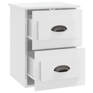 Κομοδίνο Επιτοίχιο Γυαλιστερό Λευκό 41,5 x 36 x 53 εκ. - Pakobazaar