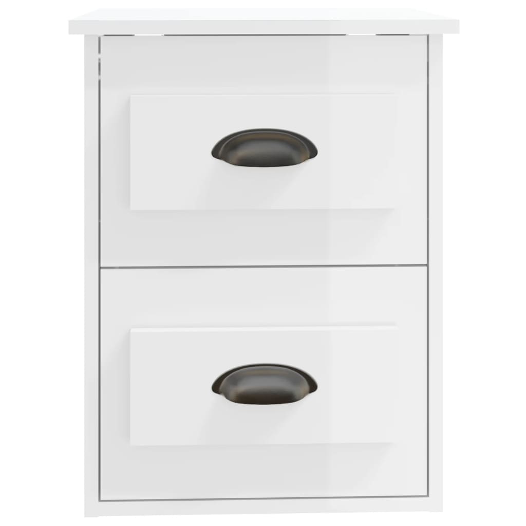 Κομοδίνο Επιτοίχιο Γυαλιστερό Λευκό 41,5 x 36 x 53 εκ. - Pakobazaar